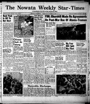 Primary view of object titled 'The Nowata Weekly Star-Times (Nowata, Okla.), Vol. 32, No. 12, Ed. 1 Wednesday, October 31, 1945'.