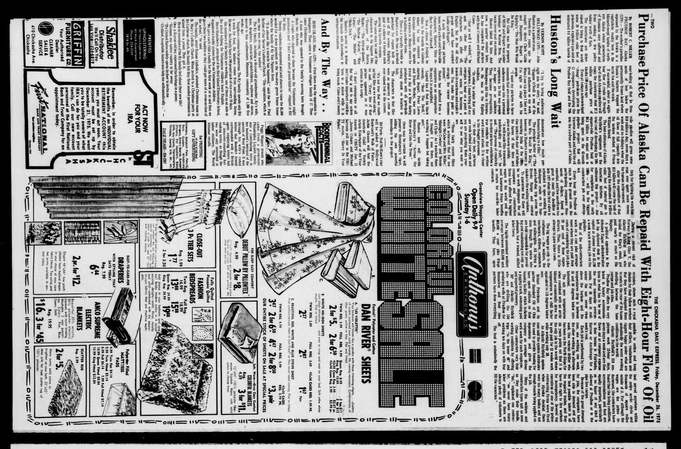 The Chickasha Daily Express (Chickasha, Okla.), Vol. 83, No. 247, Ed. 1 Friday, December 26, 1975
                                                
                                                    [Sequence #]: 2 of 20
                                                