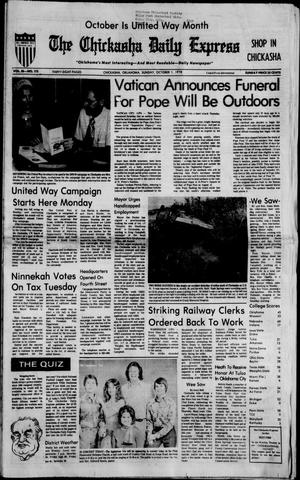 Primary view of object titled 'The Chickasha Daily Express (Chickasha, Okla.), Vol. 86, No. 175, Ed. 1 Sunday, October 1, 1978'.