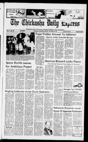 Primary view of object titled 'The Chickasha Daily Express (Chickasha, Okla.), Vol. 92, No. 284, Ed. 1 Monday, November 28, 1983'.