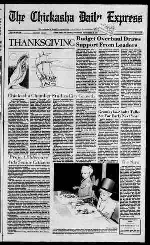 Primary view of object titled 'The Chickasha Daily Express (Chickasha, Okla.), Vol. 93, No. 281, Ed. 1 Thursday, November 22, 1984'.