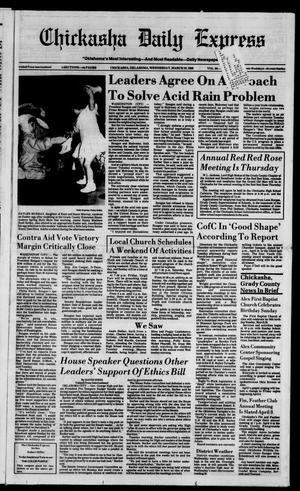 Primary view of object titled 'Chickasha Daily Express (Chickasha, Okla.), Vol. 95, No. 67, Ed. 1 Wednesday, March 19, 1986'.