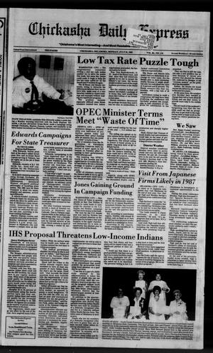 Primary view of object titled 'Chickasha Daily Express (Chickasha, Okla.), Vol. 95, No. 179, Ed. 1 Monday, July 28, 1986'.