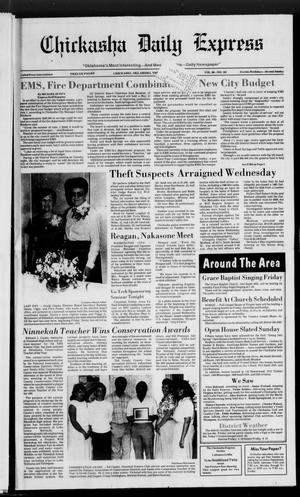 Primary view of object titled 'Chickasha Daily Express (Chickasha, Okla.), Vol. 96, No. 103, Ed. 1 Thursday, April 30, 1987'.