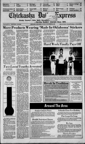 Primary view of object titled 'Chickasha Daily Express (Chickasha, Okla.), Vol. 97, No. 217, Ed. 1 Sunday, November 20, 1988'.