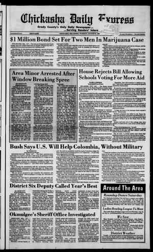 Primary view of object titled 'Chickasha Daily Express (Chickasha, Okla.), Vol. [98], No. [140], Ed. 1 Tuesday, August 22, 1989'.