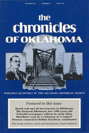 Chronicles of Oklahoma, Volume 65, Number 3, Fall 1987
