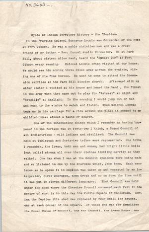 Primary view of Essay titled "Cycle of Indian Territory History" by Ann E. Robertson