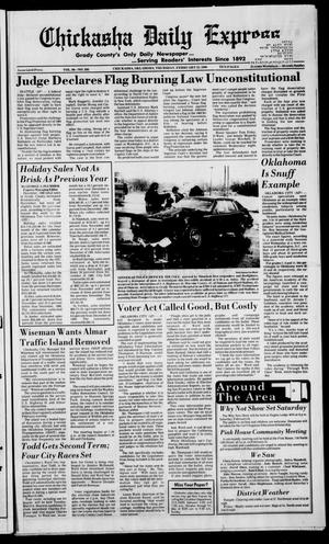 Primary view of object titled 'Chickasha Daily Express (Chickasha, Okla.), Vol. 98, No. 295, Ed. 1 Thursday, February 22, 1990'.