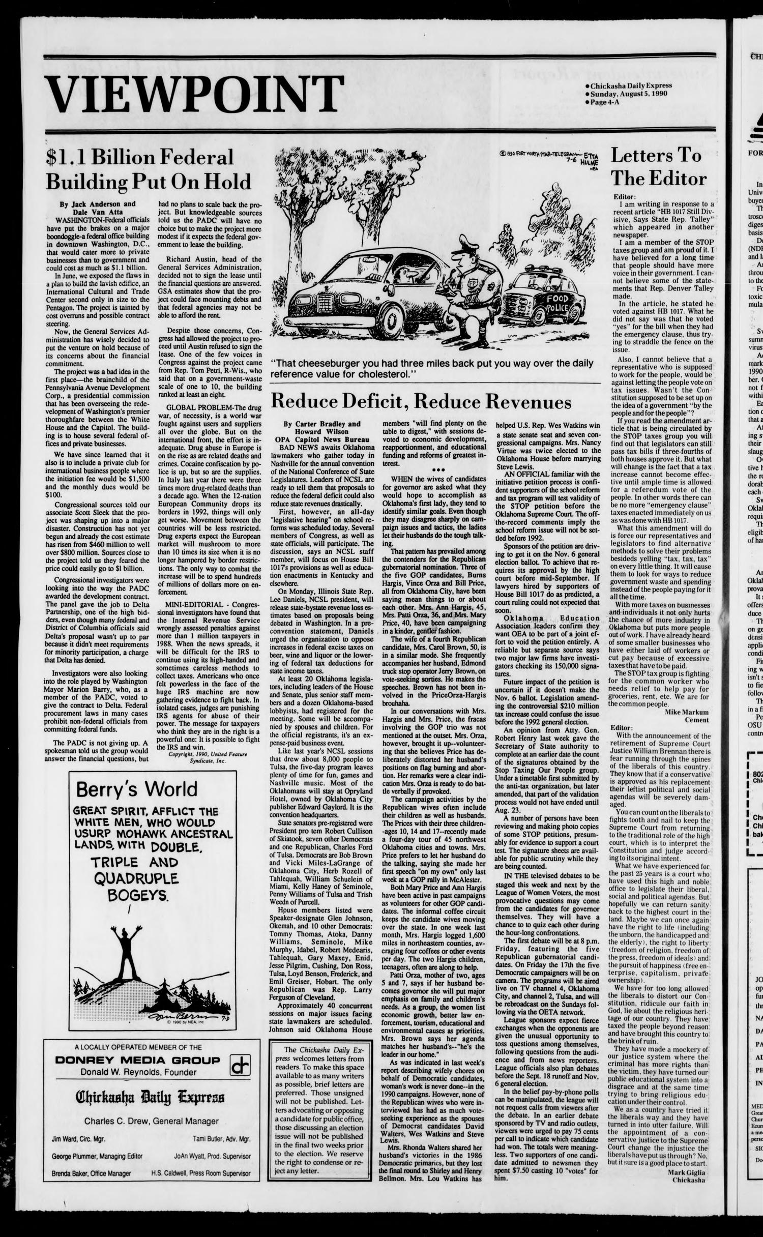Chickasha Daily Express (Chickasha, Okla.), Vol. 99, No. 126, Ed. 1 Sunday, August 5, 1990
                                                
                                                    [Sequence #]: 4 of 38
                                                