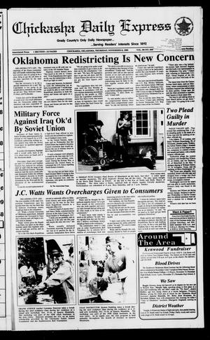 Primary view of object titled 'Chickasha Daily Express (Chickasha, Okla.), Vol. 99, No. 208, Ed. 1 Thursday, November 8, 1990'.