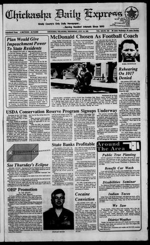 Primary view of object titled 'Chickasha Daily Express (Chickasha, Okla.), Vol. 100, No. 104, Ed. 1 Wednesday, July 10, 1991'.