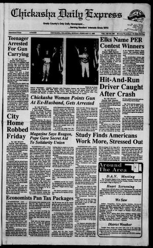 Primary view of object titled 'Chickasha Daily Express (Chickasha, Okla.), Vol. 100, No. 290, Ed. 1 Monday, February 17, 1992'.