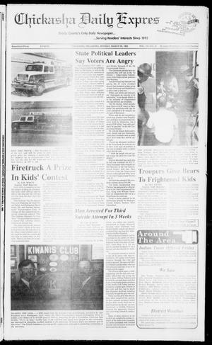 Primary view of object titled 'Chickasha Daily Express (Chickasha, Okla.), Vol. 101, No. 15, Ed. 1 Monday, March 30, 1992'.
