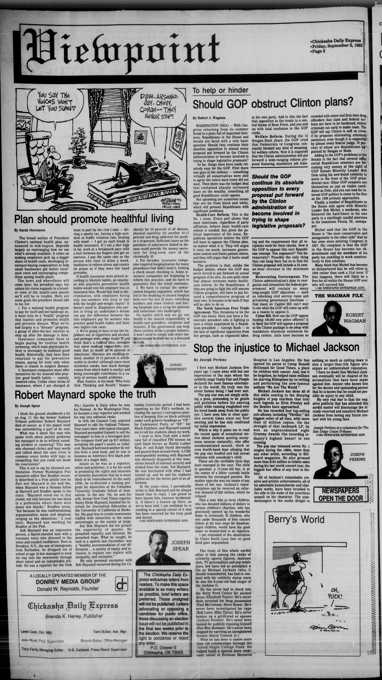 Chickasha Daily Express (Chickasha, Okla.), Vol. 102, No. 151, Ed. 1 Friday, September 3, 1993
                                                
                                                    [Sequence #]: 2 of 14
                                                