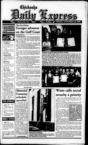 Primary view of object titled 'Chickasha Daily Express (Chickasha, Okla.), Ed. 1 Monday, September 28, 1998'.
