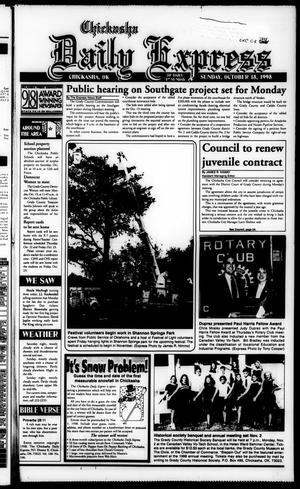 Primary view of object titled 'Chickasha Daily Express (Chickasha, Okla.), Ed. 1 Sunday, October 18, 1998'.