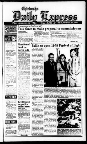 Primary view of object titled 'Chickasha Daily Express (Chickasha, Okla.), Ed. 1 Friday, November 6, 1998'.