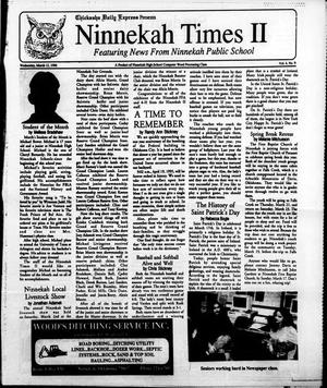 Primary view of object titled 'Ninnekah Times II (Ninnekah, Okla.), Vol. 4, No. 9, Ed. 1 Wednesday, March 13, 1996'.
