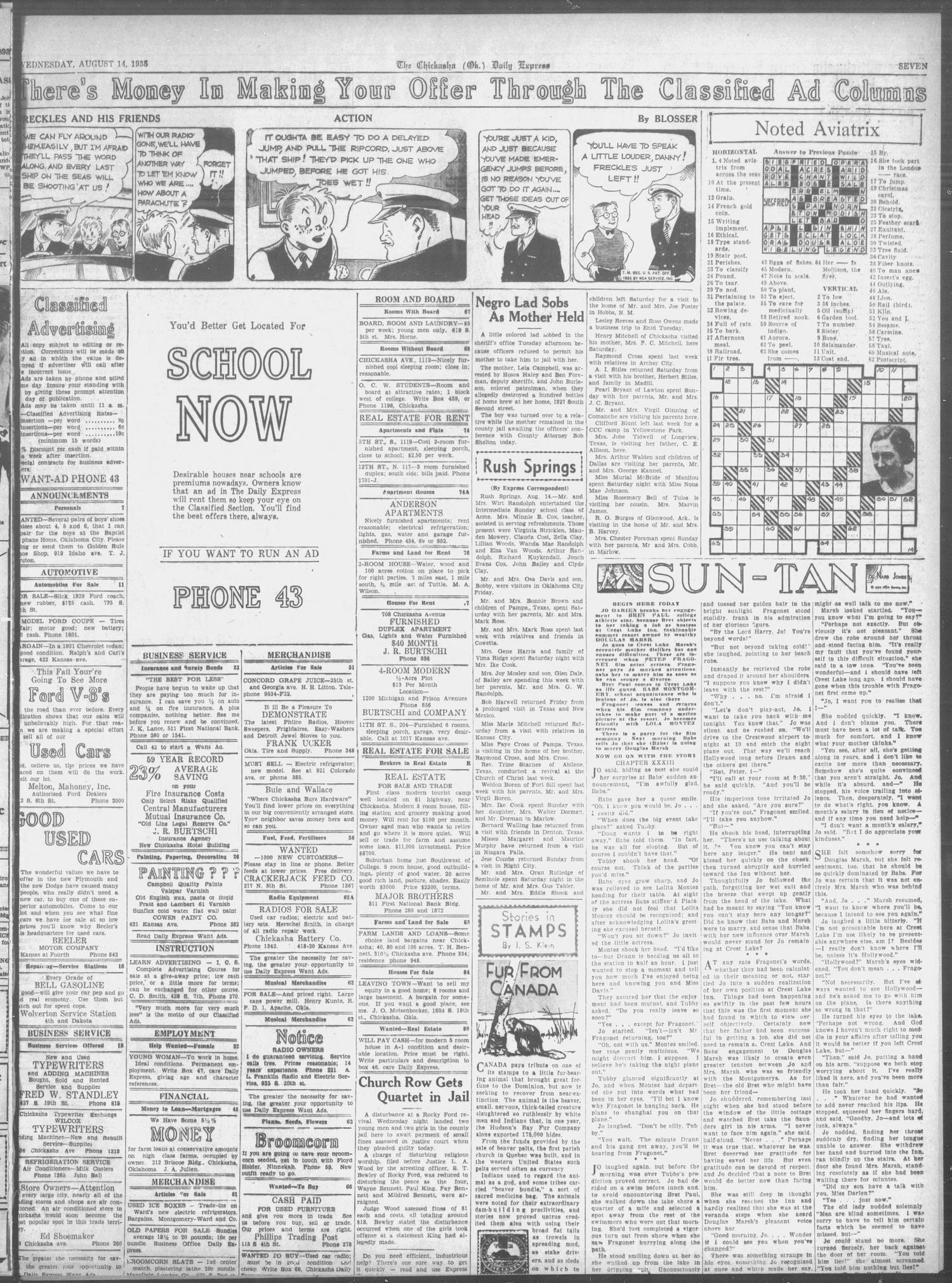 The Chickasha Daily Express (Chickasha, Okla.), Vol. 37, No. 165, Ed. 1 Wednesday, August 14, 1935
                                                
                                                    [Sequence #]: 7 of 8
                                                