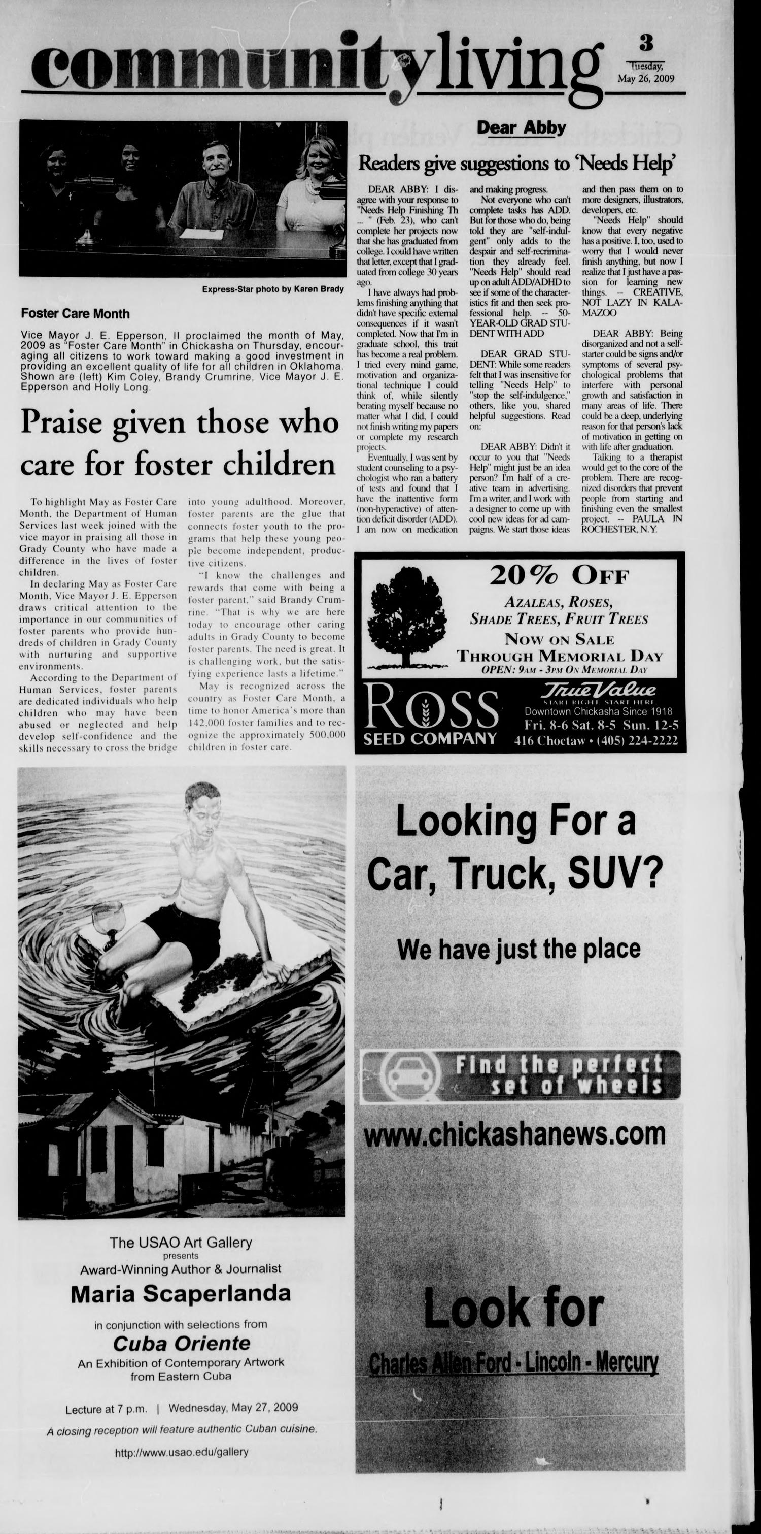 The Express-Star (Chickasha, Okla.), Ed. 1 Tuesday, May 26, 2009
                                                
                                                    [Sequence #]: 3 of 10
                                                