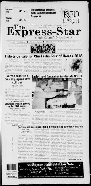 Primary view of object titled 'The Express-Star (Chickasha, Okla.), Ed. 1 Saturday, November 3, 2018'.