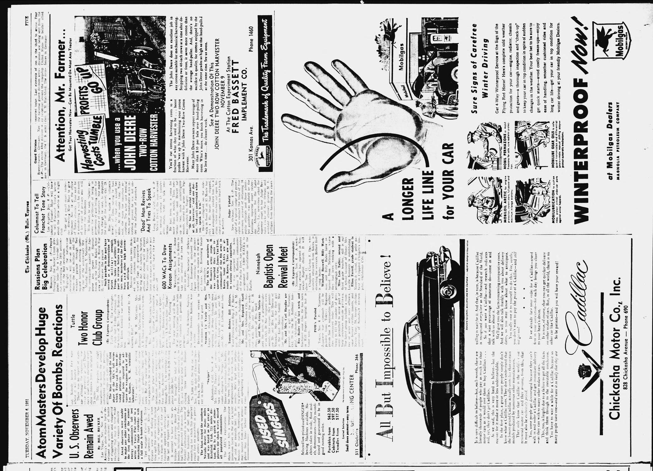 The Chickasha Daily Express (Chickasha, Okla.), Vol. 58, No. 207, Ed. 1 Tuesday, November 6, 1951
                                                
                                                    [Sequence #]: 5 of 10
                                                