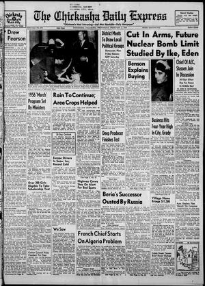 Primary view of object titled 'The Chickasha Daily Express (Chickasha, Okla.), Vol. 63, No. 278, Ed. 1 Wednesday, February 1, 1956'.