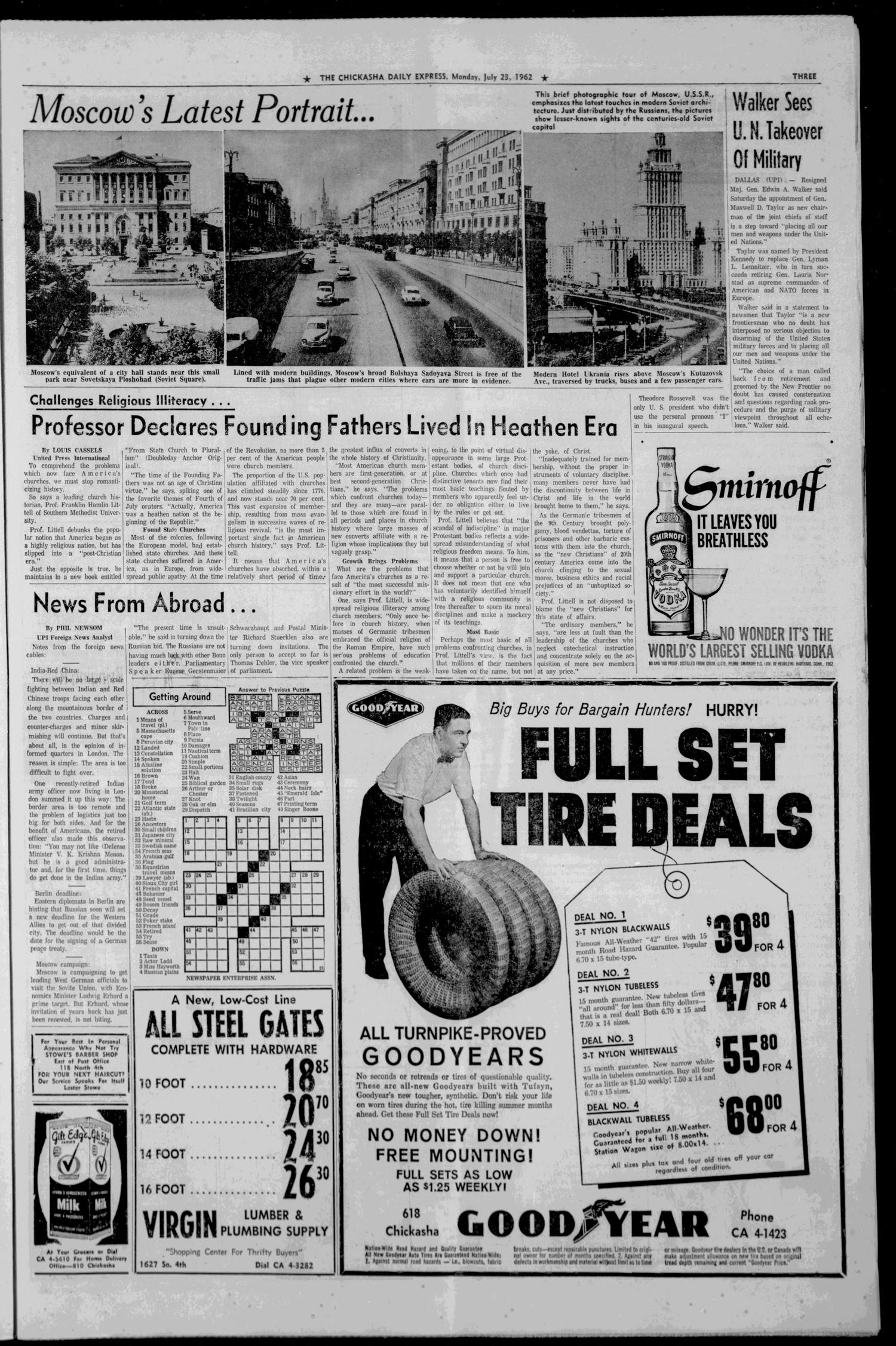 The Chickasha Daily Express (Chickasha, Okla.), Vol. 70, No. 143, Ed. 1 Monday, July 23, 1962
                                                
                                                    [Sequence #]: 3 of 8
                                                