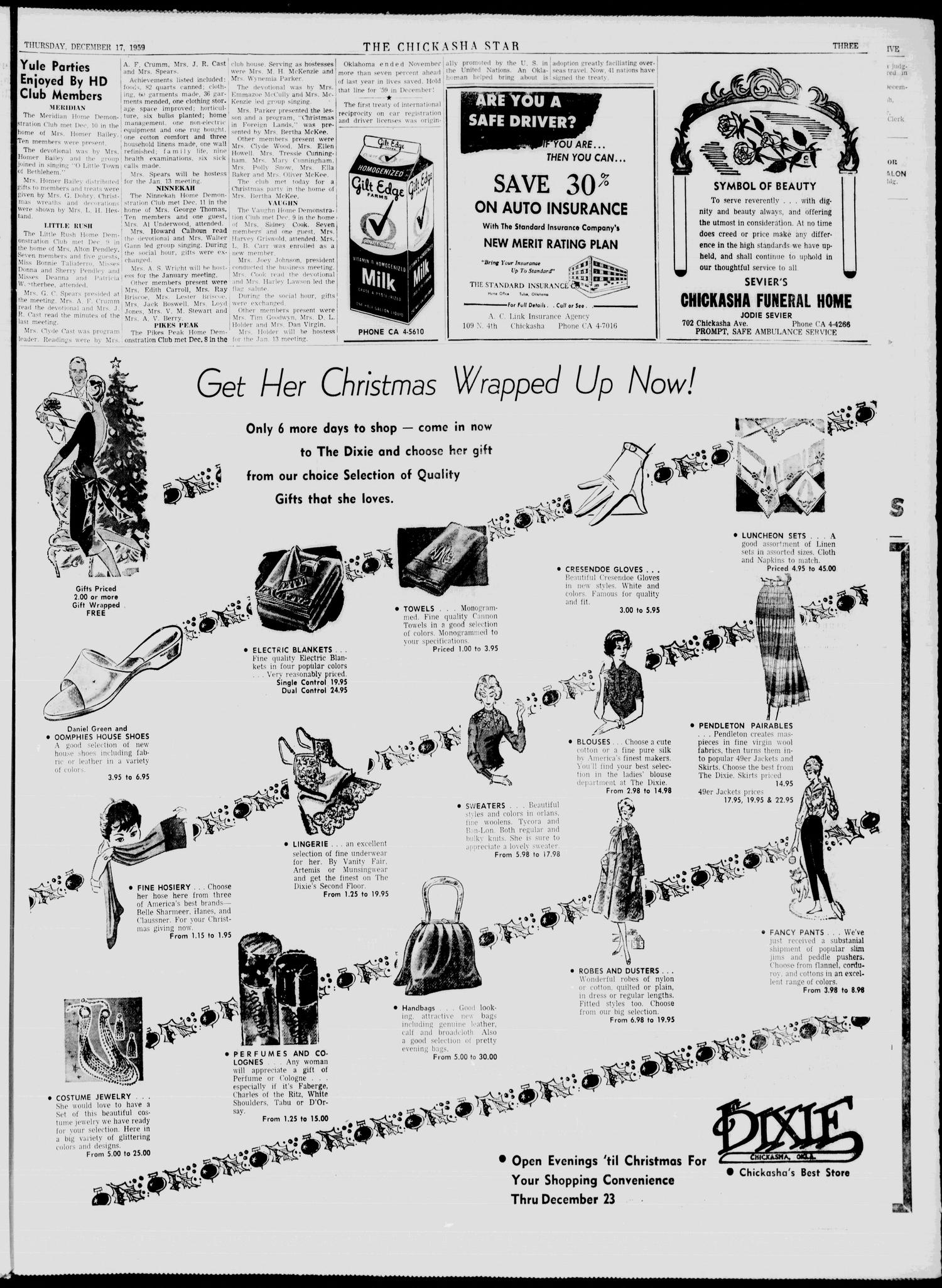 The Chickasha Star (Chickasha, Okla.), Vol. 57, No. 45, Ed. 1 Thursday, December 17, 1959
                                                
                                                    [Sequence #]: 3 of 14
                                                