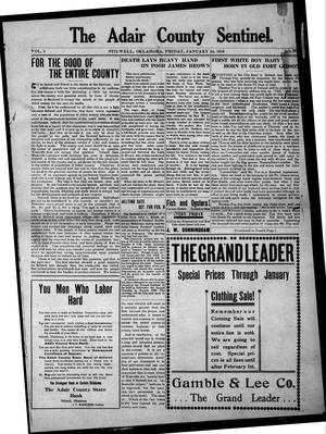 The Adair County Sentinel. (Stilwell, Okla.), Vol. 5, No. 20, Ed. 1 Friday, January 14, 1910