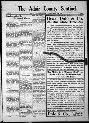 The Adair County Sentinel. (Stilwell, Okla.), Vol. 5, No. 27, Ed. 1 Friday, March 4, 1910