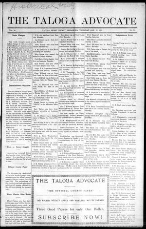 The Taloga Advocate (Taloga, Okla.), Vol. 16, No. 34, Ed. 1 Thursday, January 12, 1911