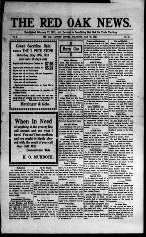Primary view of object titled 'The Red Oak News. (Red Oak, Okla.), Vol. 3, No. 13, Ed. 1 Friday, May 23, 1913'.