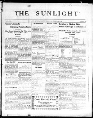 Primary view of object titled 'The Sunlight (Carmen, Okla.), Vol. 13, No. 52, Ed. 1 Friday, August 14, 1914'.