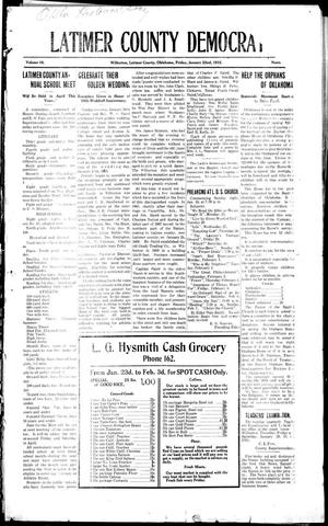 Primary view of object titled 'Latimer County Democrat (Wilburton, Okla.), Vol. 16, Ed. 1 Friday, January 22, 1915'.