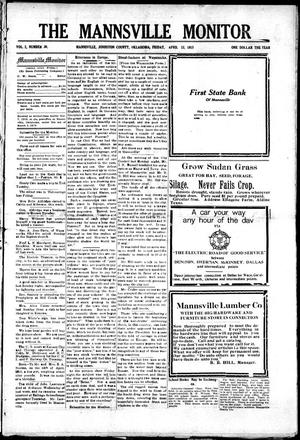 The Mannsville Monitor (Mannsville, Okla.), Vol. 2, No. 30, Ed. 1 Friday, April 23, 1915
