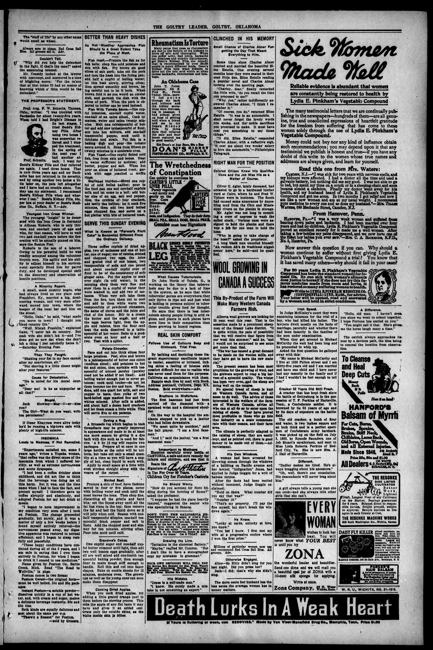 The Goltry Leader. (Goltry, Okla.), Vol. 1, No. 47, Ed. 1 Friday, May 21, 1915
                                                
                                                    [Sequence #]: 3 of 4
                                                