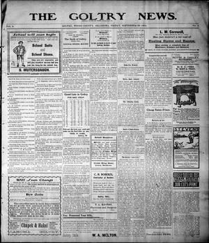 Primary view of object titled 'The Goltry News. (Goltry, Okla. Terr.), Vol. 4, No. 5, Ed. 1 Friday, September 30, 1904'.
