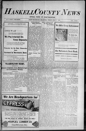 Primary view of object titled 'Haskell County News (Chant-McCurtain, Okla.), Vol. 5, No. 4, Ed. 1 Friday, July 7, 1911'.