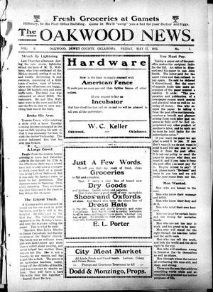 The Oakwood News. (Oakwood, Okla.), Vol. 5, No. 1, Ed. 1 Friday, May 17, 1912