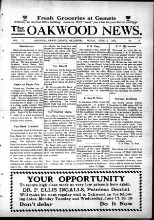 The Oakwood News. (Oakwood, Okla.), Vol. 5, No. 5, Ed. 1 Friday, June 14, 1912