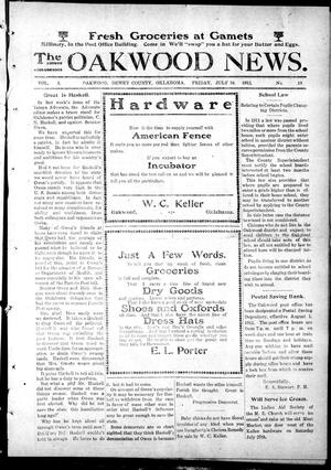 The Oakwood News. (Oakwood, Okla.), Vol. 5, No. 10, Ed. 1 Friday, July 19, 1912