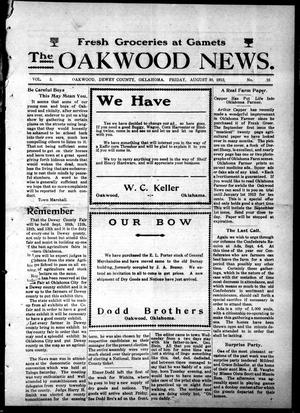 The Oakwood News. (Oakwood, Okla.), Vol. 5, No. 16, Ed. 1 Friday, August 30, 1912