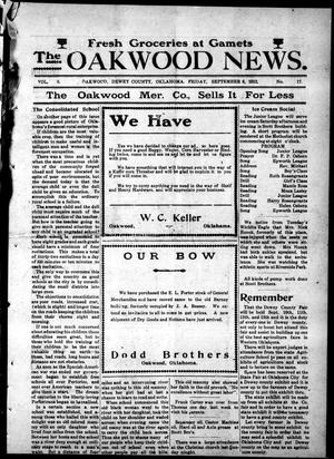 The Oakwood News. (Oakwood, Okla.), Vol. 5, No. 17, Ed. 1 Friday, September 6, 1912