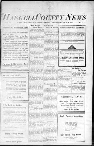 Haskell County News (Chant-McCurtain, Okla.), Vol. 6, No. 17, Ed. 1 Friday, October 4, 1912