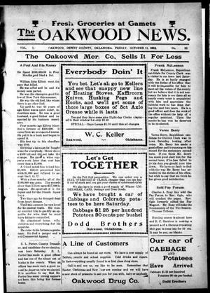 The Oakwood News. (Oakwood, Okla.), Vol. 5, No. 22, Ed. 1 Friday, October 11, 1912