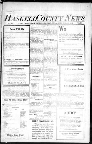 Haskell County News (Chant-McCurtain, Okla.), Vol. 6, No. 28, Ed. 1 Friday, December 20, 1912