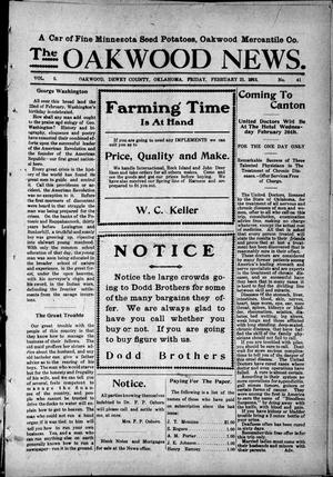The Oakwood News. (Oakwood, Okla.), Vol. 5, No. 41, Ed. 1 Friday, February 21, 1913