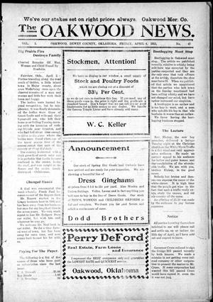 The Oakwood News. (Oakwood, Okla.), Vol. 5, No. 47, Ed. 1 Friday, April 4, 1913